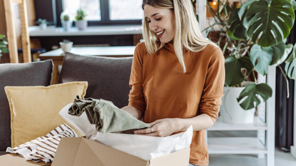 Customer receiving their online order.