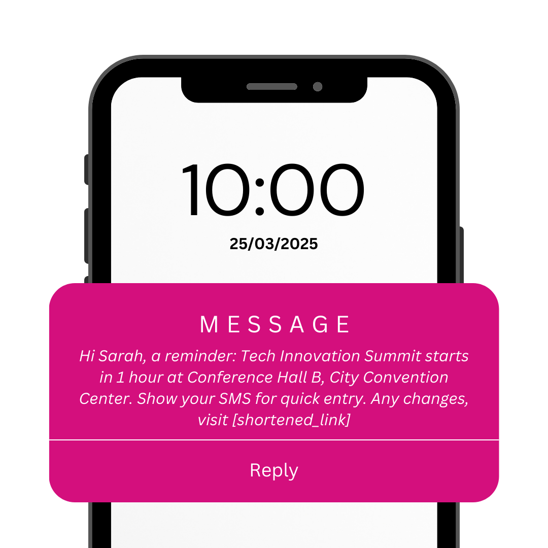 Event notification SMS