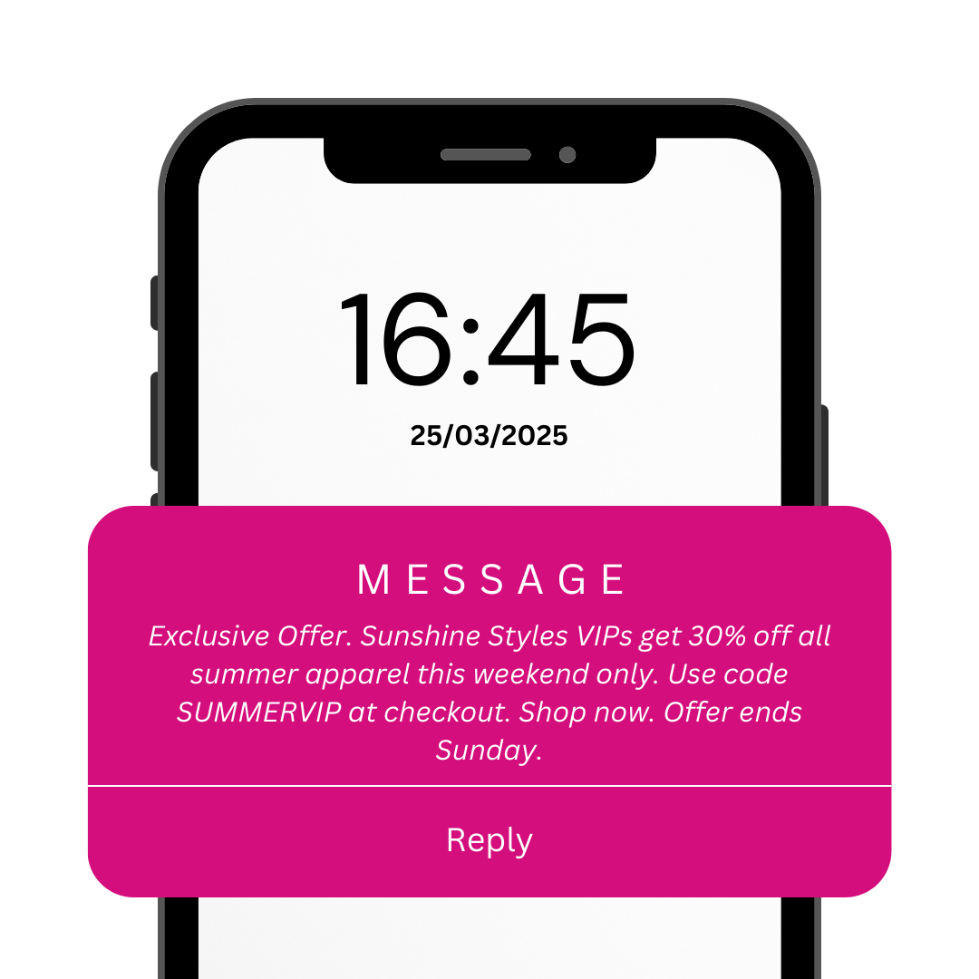 Promotions and sale alert SMS