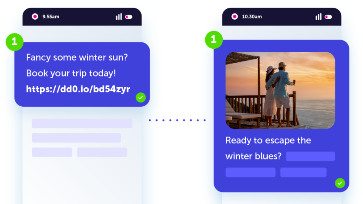 Dotdigital’s example of SMS and MMS marketing
