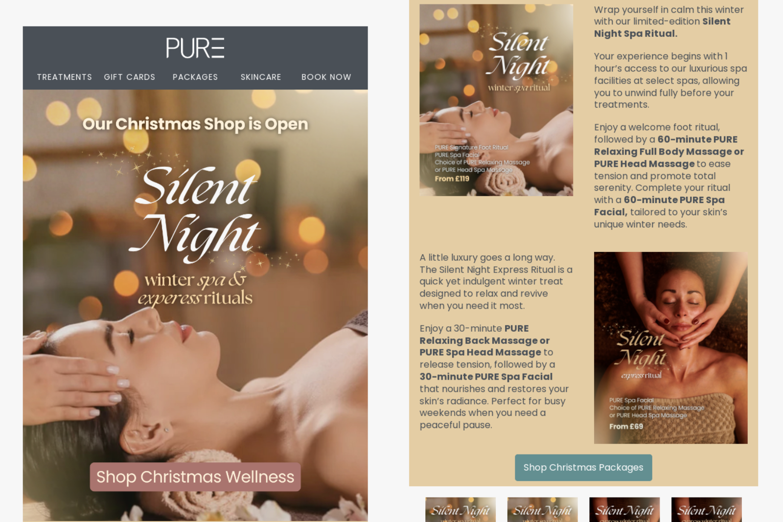 Pure 10 days to Christmas email marketing campaign. 